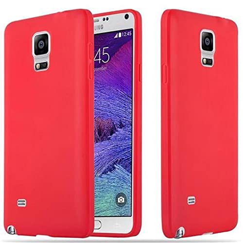 Cadorabo Funda para Samsung Galaxy Note 4 en Candy Rojo - Cubierta Proteccíon de Silicona TPU Delgada e Flexible con Antichoque - Gel Case Cover Carcasa Ligera
