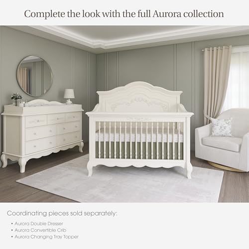 Image of Evolur Aurora Change Tray|Lasting Quality|Intricate Ribbon Bow Scrollwork, Ivory Lace