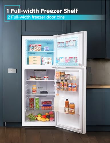 Image of BLACK+DECKER 10.5 Cu. Ft. Top Mount Refrigerator, BR1000XW, White | 2 Door Refrigerator with Top Freezer and Electronic Temperature Control, Frost Free, R600a Refrigerant, Energy Star