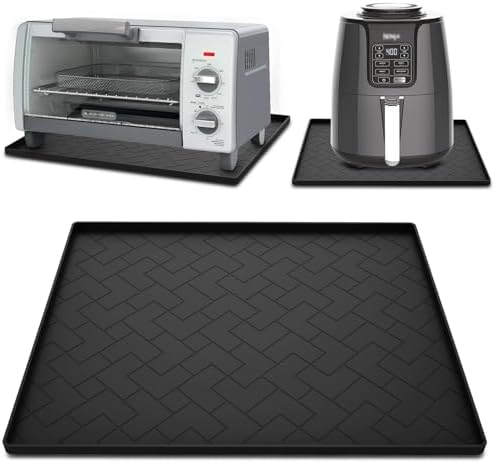 Silicone Heat Resistant Mat For Air Fryer and Microwave Oven,18''x15''x0.5''-Hot Pad for Kitchen Countertop Protector,Silicone Air Fryer Mat for Compatible with Ninja,Cosori,Chefman,Toshiba,Air Fryer