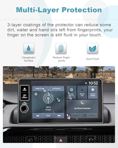 Image of CDEFG 2PCS for 2026 2027 Honda HR-V HRV Screen Protector 9-inch, for 2026 2027 Honda HR-V Navigation Nano Screen Covers 2027 Honda HRV (LX, Sport, and EX-L) Accessories HD Clear(for New Volum Knob)