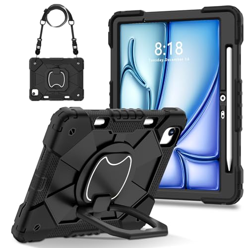 iPad Air 11 M4 2026/ M3 2025/ M2 2024 �p�P�[�X�AiPad �C���` M4/M3/M2 (8th 2026 / 7th 2025 6th 2024) �P�[�X�p�ϏՌ��J�o�[�A�V���R���ی�P�[�X W 360 �X�C�x���L�b�N�X�^