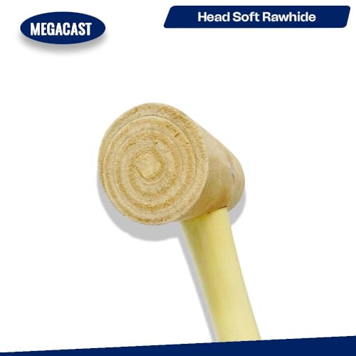 Image of Natural Rawhide Mallet Tool, Professional Rawhide Leather Hammer Mallet for Rounding Ring Shanks, Jewelry Making, Leather working, Woodworking, Size 1 inch