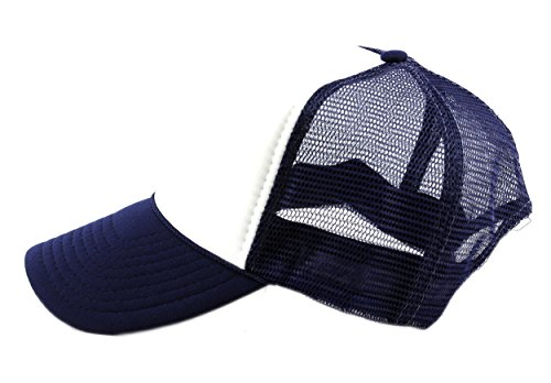 Image of NYFASHION101 Plain Mesh Trucker Hat - Breathable 6-Panel Daily Snapback Cap, Customizable Ideal for DIY Embroidery & Patches