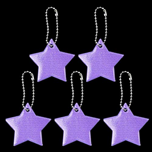 haninetrosty Chaveiro refletor de segurança infantil, estrela, equipamento ultrareflexivo, chaveiro