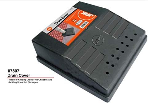 BLACK DURABLE DRAIN COVER. PLASTIC. CUTAWAY FOR DRAIN PIPE. KEEP UNBLOCKED. NEW.
