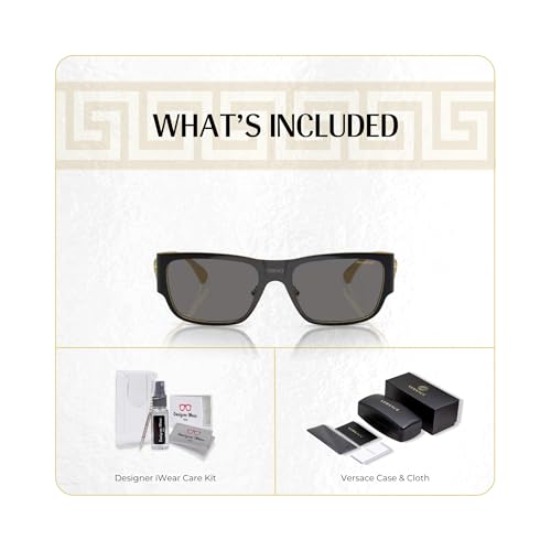 Versace VE2262 Square Sunglasses for Men +BUNDLE with ACCESSORY EYEWEAR KIT2