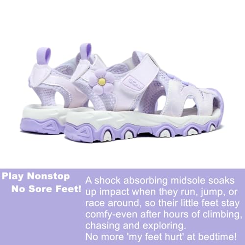 EQW Girls Sport Water Sandals Closed Toe Athletic Shoes for Little to Big Kids Non-Slip, Lightweight & Cushioned Ideal for Summer, Beach, Outdoor Play2