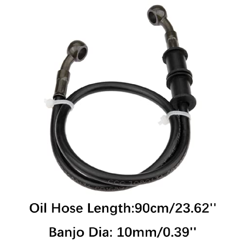 Mtsooning Motorcycle Brake Hydraulic Line, 60Cm/23.6Inch Braided Clutch Oil Pipe, Stainless Brake Hose Replacement For Atv Motorbike Pit Dirt Bike #TOP7