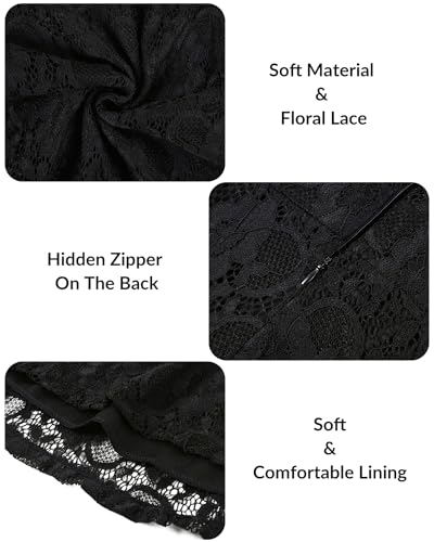 Image of Women's Wedding Guest Plus Size Semi Formal Cocktail Lace Wrap V Neck Short Sleeve Knee Length Dress