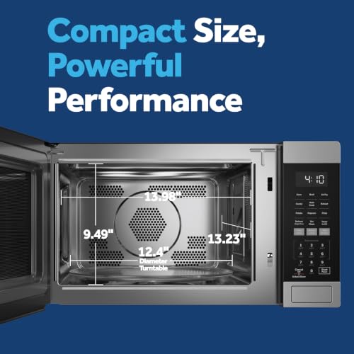 Image of GE 4-in-1 Air Fry Countertop Microwave Oven, 1050 Watt, 1.0 Cu. Ft. | Stainless Steel, Combines Microwave, Air Fry, Convection, and Broil, Child Lock Technology, 4 Convenience Cook Settings