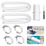 2 Stück Schwimmbadschlauch 32mm, Schlauch pool 32mm mit 4 Stück Sicherungsclip Und 1 Stück schlauchverbinder, Poolschlauch, Schlauch für Poolpumpe, Für Filterpumpe und Schwimmbad(Weiß)