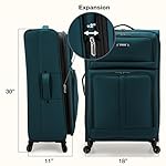 U.S. Traveler Anzio Softside Expandable Luggage with Spinner Wheels, Teal, 30-Inch Large - Image 3