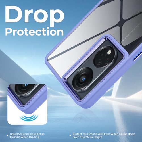 Image of A rtistque Frosted Translucent Back Cover Case for Oppo Reno 8T 5G | Chrome Ring Design | Premium Matte Finish | Shockproof TPU | Slim Protective Design | Oppo Reno 8T Back Cover - Purple