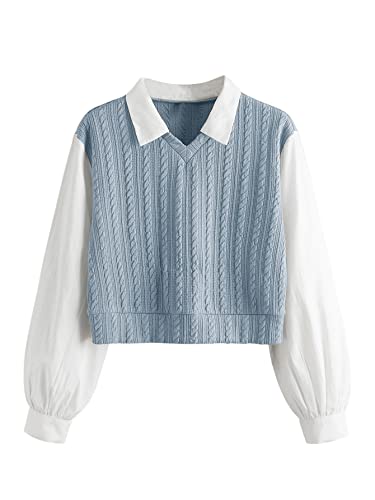 SweatyRocks Women's Collar Long Sleeve Shirt...