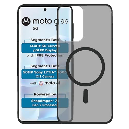 Image of amazon basics Luxury Paper Thin Case Cover for Moto G96 5G | Matte Finish | Compatible with magsafe | (Black, Moto G96 5G)