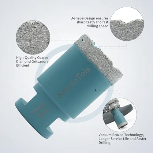 Dry Diamond Core Drill Bit - JeeynoTols 35mm Tile Drill Bit Porcelain Ceramic Tile Granite Marble Hole Saws with M14 thread - Image 3