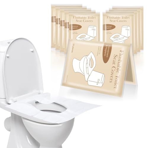 DWFEYOI Empaque Individual,60piezas de fundas de asiento de inodoro desechables de papel biodegradable para baños públicos, hoteles, baños   10 unidades por paquete