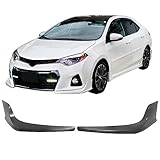 IKON MOTORSPORTS Front Bumper Lip Compatible with 2014-2016 Toyota Corolla S Models Only Unpainted Black Chin Spoiler Splitter Lower Valance