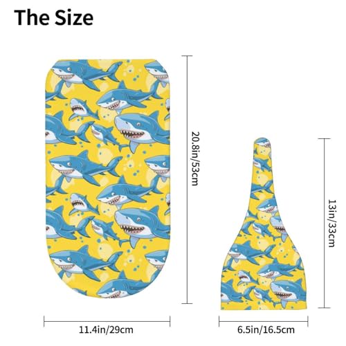 Image of Sharks On Yellow Background Newborn Swaddle Blankets Hat Sets Soft Baby Receiving Blanket Swaddle Sack for Baby Shower Infant Boy Girl Gift