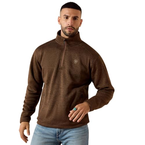 Image of ARIAT Men Caldwell 1 /4 Zip Sweater, Medium, Carafe