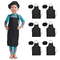 Set Tablier Chef Enfant – Avec Toque Et Manches – Réglable, 2 Poches – Blanc – Pour 5 à 12 Ans (taille L)
