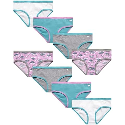 Limited Too Girls' Underwear - 100% Cotton Hipster Panties for Girls - 8 Pack Panties for Girls (7-16), Size 8-10, Coral Assorted Cover