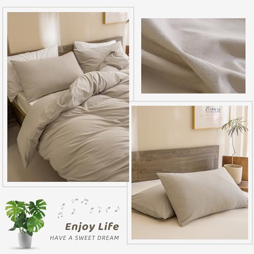 Sanracie 0828-L-Q 100% Cotton Comforter Set Queen,Linen Like Textured Bedding Comforter thumb #4
