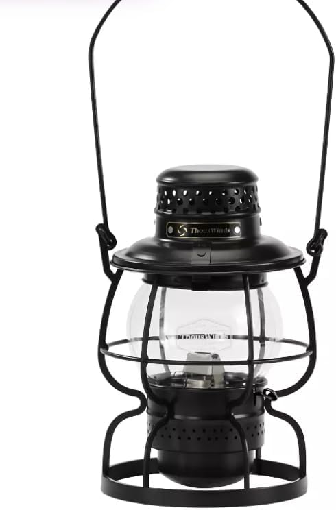 Vintage Windproof Kerosene Railroad Lantern, Steel and Heat-Resistant Glass Construction, Multiple Colors Available (Tan)