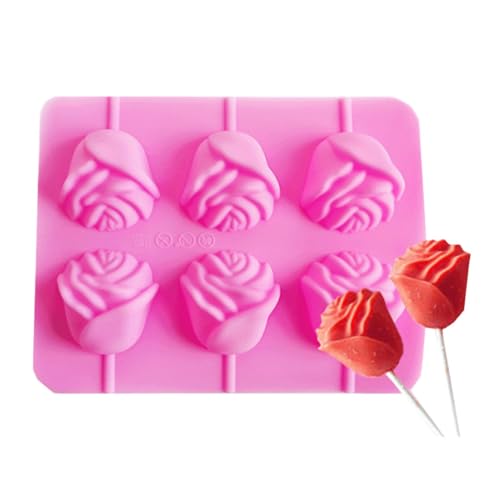 Moldes de chupete de silicona - herramienta de panadería de molde duro de chocolate, moldes de caramelo de flores | Moldes de chupador de grado alimenticio 3D antiadherente, molde de caramelo de
