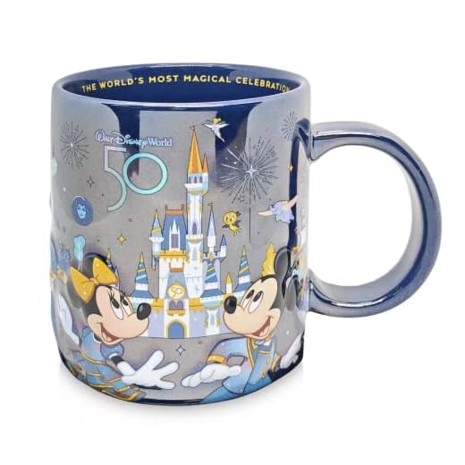 Theme Parks Walt Disney World 50th Anniversary Mickey Mouse and Friends Ceramic Mug, 15 ounces