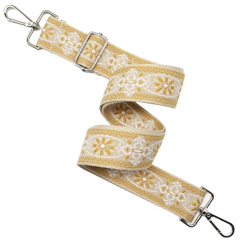 Image of LEMEDE Purse Strap Adjustable Replacement Crossbody Bag Strap Retro Jacquard Embroidery Shoulder Straps for Canvas Bag