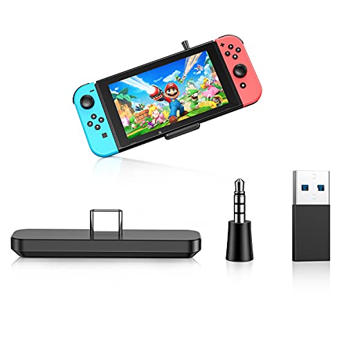 Switch Bluetooth Adapter - innoAura Bluetooth Transmitter for NS Switch/Switch OLED/Switch Lite, PS4, PC, BT 5.0 Wireless Audio Transmitter Supports Wireless Headset, Earbuds & Speaker