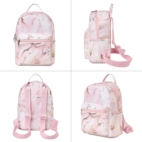 Cute 10 Inch Mini Pack Bag Backpack For Grils Children And Adult (Marble Pink) #TOP2