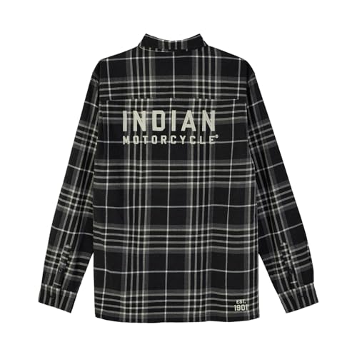 Indian Motorcycle Men's San Antonio Plaid Shirt, Black2