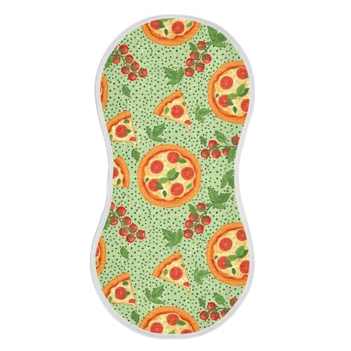 J JOYSAY Pizza Tomato Green Baby Burp Cloths for Boys Girls Large 22''x11'' Cotton 4 Layer Baby Spit Up for Newborn one sizex1