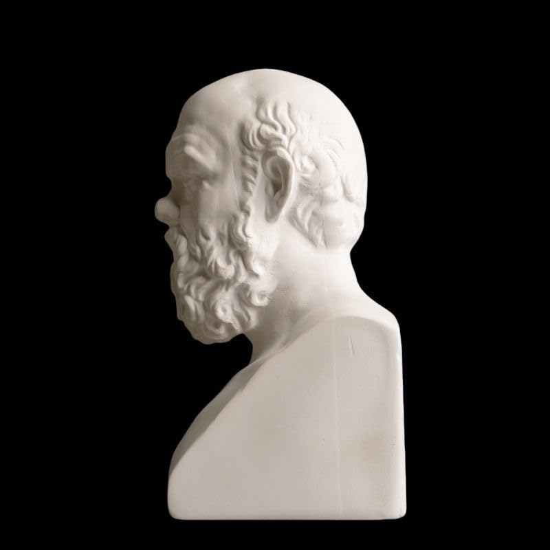 Estatua Medio Cuerpo Sócrates Yeso Blanco 10x7x15 cm miniatura 6