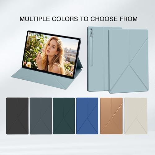 Image of Magnetic Case for Samsung Galaxy Tab S10 Plus 2024 /S9 FE+ /S9 Plus 12.4 Inch 2023 - Model SM-X820 /X826B /X610 /X616B /X810 /X816B Tablet with S-Pen Holder, Auto Wake /Sleep Smart Tablet Cover, Ice Blue