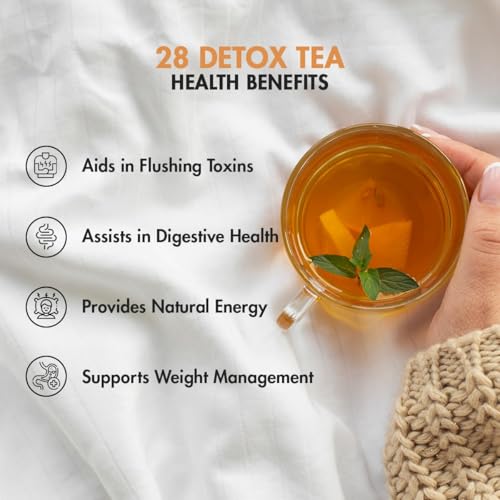 Image of Tea Treasure 28 Day Detox Herbal Blend with Garcinia Cambogia & Oolong | Detox Tea Bags for Metabolism & Digestive Support | Helps Reduce Bloating & Supports Skin Glow | Unflavoured | 25 Bags