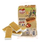 Aimé, Biscuits à la Fraise pour Oiseau, Génoise Gourmande 6 x 75 g, Friandise Naturelle...
