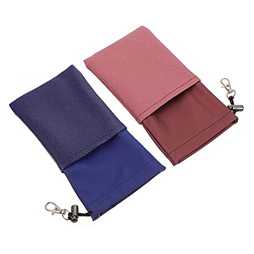DOITOOL 2 peças de couro de poliuretano para óculos de sol, bolsas de armazenamento, bolsas para ócu