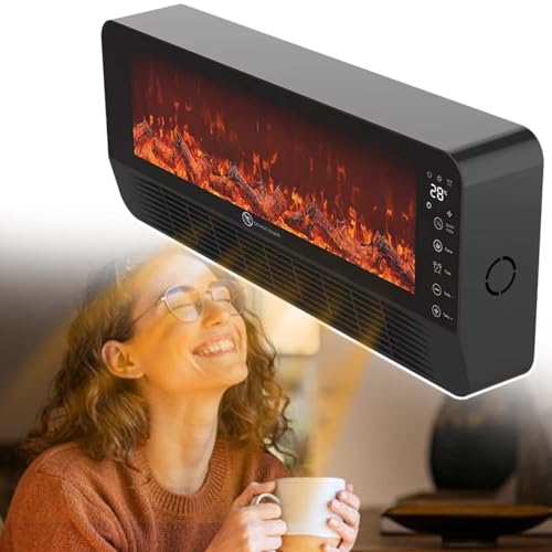 HCAUYNN Calentador De Llama para El Hogar, Calentamiento RáPido 2 Segundos, Compatible con Pared, Suelo O Escritorio, con Control De Tiempo, para Mejorar La Temperatura Ambiente.