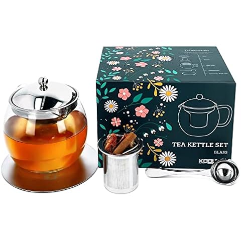 Teekanne Glas mit Siebeinsatz Set Cover