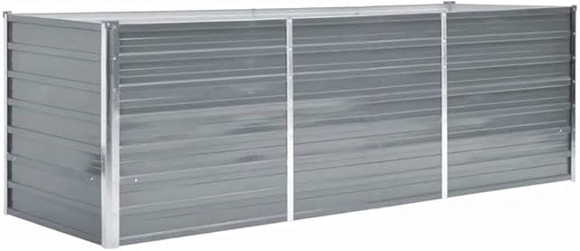 vidaXL vidaXL Hochbeet Verzinkter Stahl 240x80x77 cm Grau Gartenbeet Pflanzbeet — Hochbeete