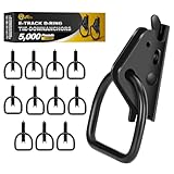 12Pcs E Track D Ring Tie-Down Anchors|E Track Accessories for Enclosed|ETrack System for Trailer Accessories for Bikes in Trailers, Pickups, Trucks，Motorcycle Anchor, Wheel Chock & Equipment(Black)