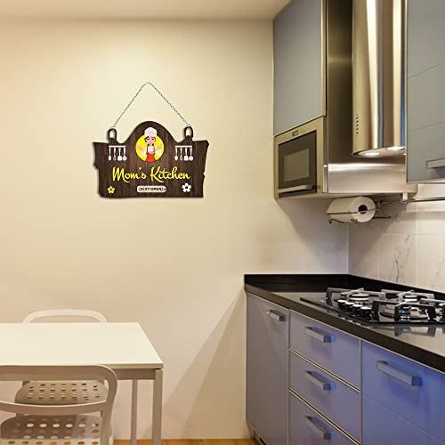 Artvibes Mom's Kitchen Printed MDF Wooden Wall Art For Cafe | Kitchen | Restaurants | Quotes Decor Item | Kitchen Quotes Wall Hanging | Wall Illustrations | Modern Artwork | Gift Items (WH_3716N)