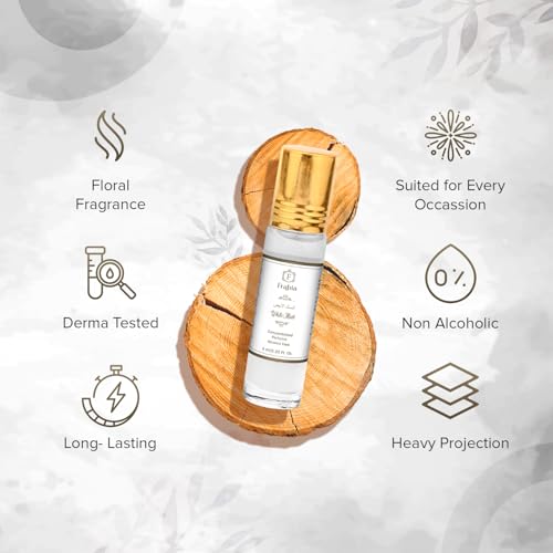 Image of White Musk Attar Perfume Oil Roll On for Men and Women | Musk, Lily and Rose Fragrance Notes | 12 Hrs Long Lasting, Alcohol Free|Ideal for Gift | 6ml