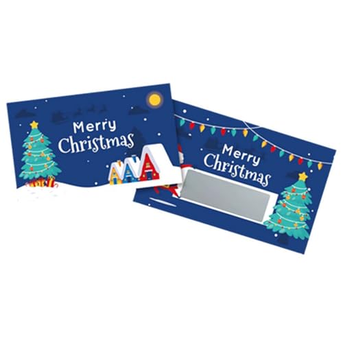 30 Pcs Christmas Scratch Tickets, Christmas Scratch Off Card, Christmas Party Games, Cute Cartoon Christmas DIY Scratch Cards, Funny Party DIY Scratch Cards for Christmas Party Game Supplies (Blue)