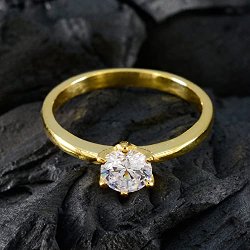 Bague en argent sterling 925 avec placage or blanc d'exception