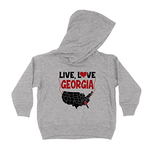 Live Love Georgia Kids Hoodie Sweatshirt Toddler 2T Heather Grey